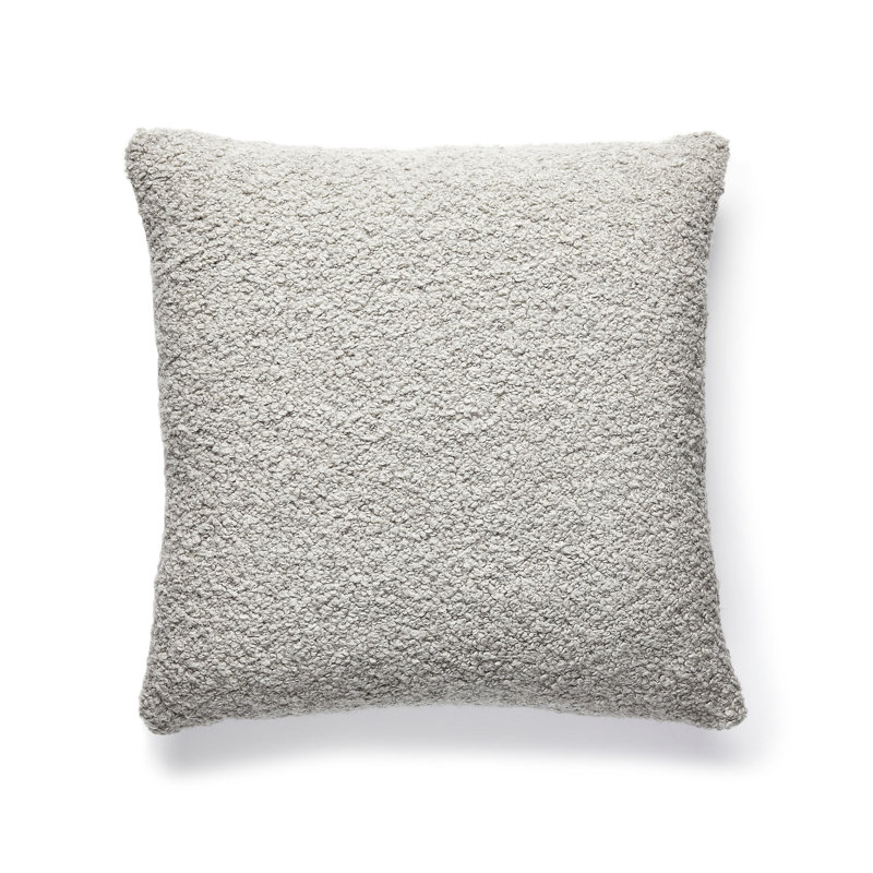 Tundra Wool Square Pillow Cover & Insert, Silver