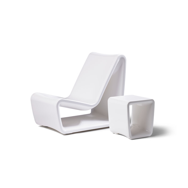 Loop Outdoor Square Side Table, Highcloud White