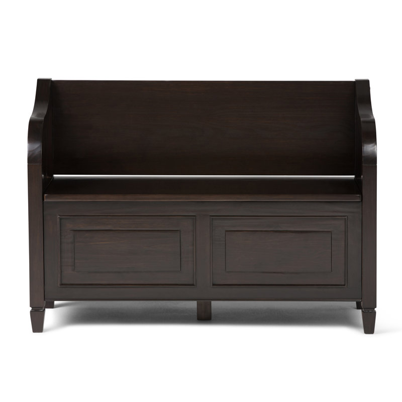 Connaught Dark Chestnut Brown Solid Wood Storage Bench