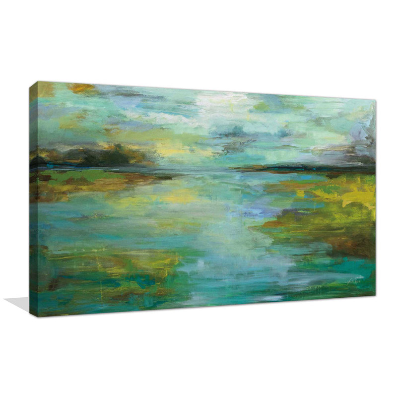 Serein - peinture, Toile tendue, H 36 po x l 60 po x P 1,5 po