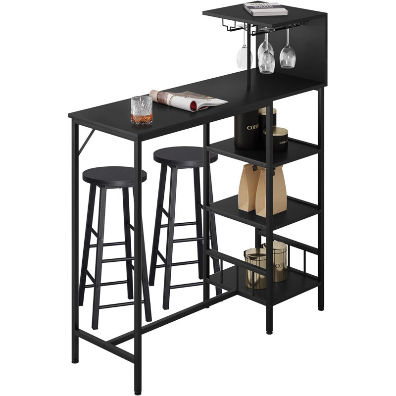 Barbro 108.5cm Bar Set, Black/Black