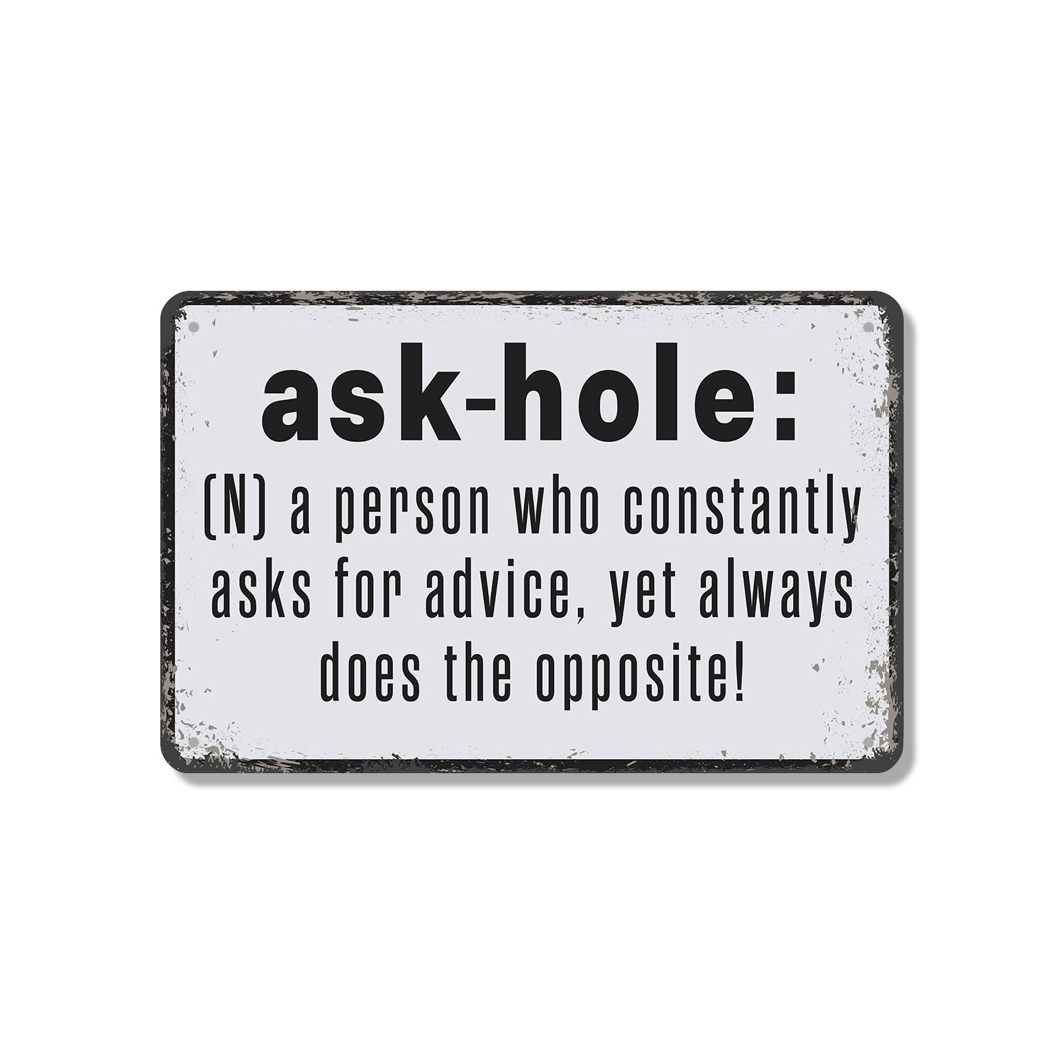 SignMission Ask Hole Definition Funny 18 Inch x 24 Inch Novelty ...