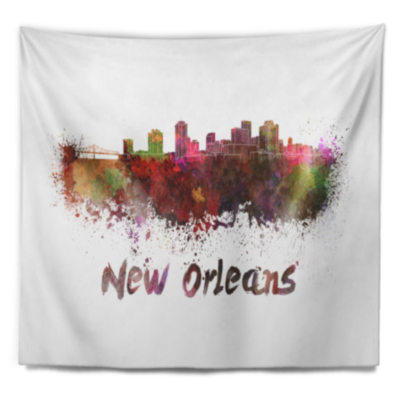 New orleans skyline tapisserie Cityscape, H 32 po x l 39 po