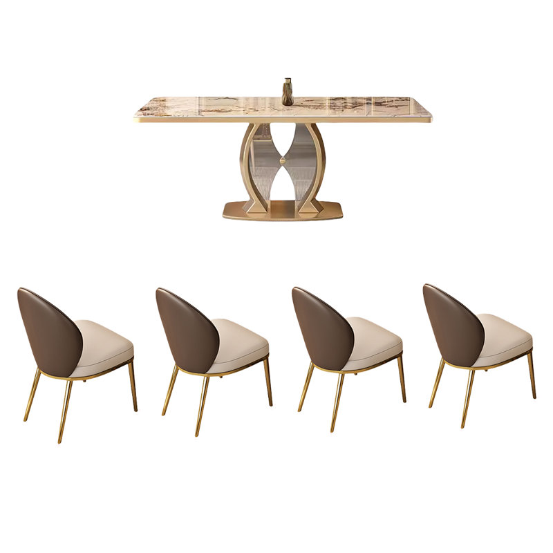 Ensemble de salle à manger rectangulaire haut de gamme léger de luxe 31,49 po, H 29,52 po x L 55,11 po x l 31,49 po
