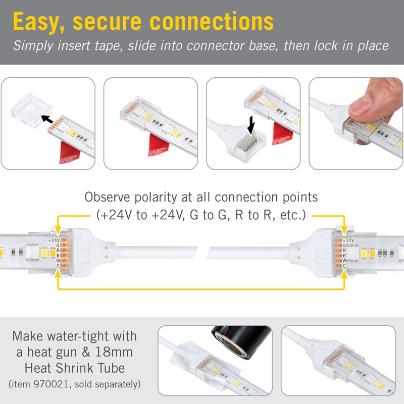 Ruban à bande 6 broches 6 broches + connecteur IP67