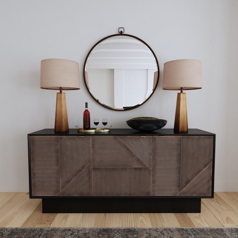 Kareem Metal Flat Wall Mirror, Antique Bronze