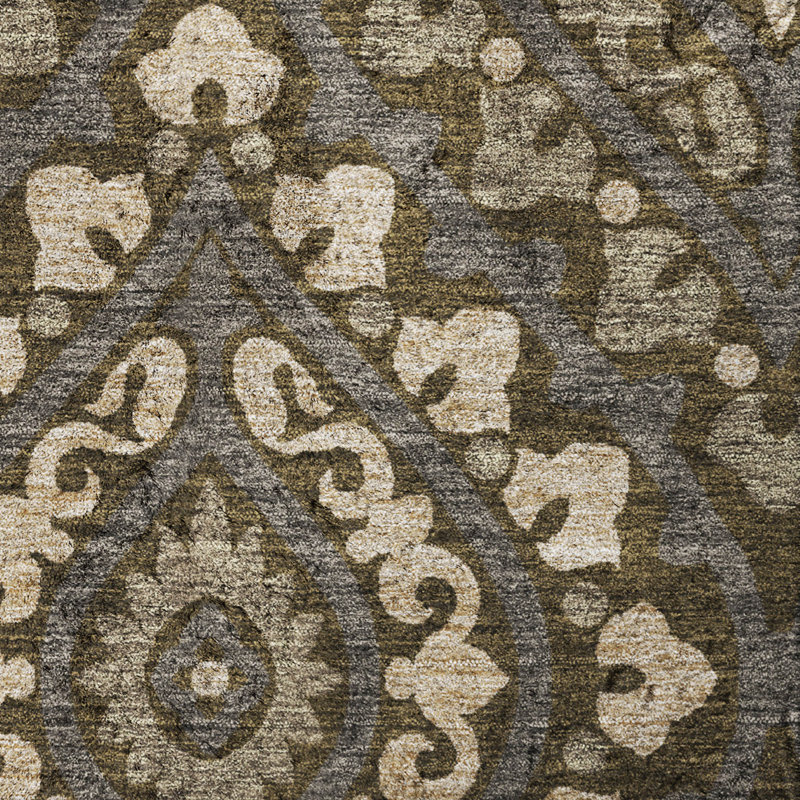 Tapis Dream Shag ADS766, lavable à la machine, de qualité supérieure, à motif losanges., Fudge, 5' x 7'6"