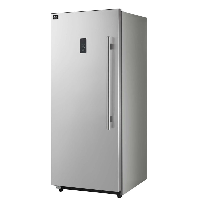 Forno Fortezza 28 Inch Left-Swing Freezer in Stainless Steel, Total No Frost Cooling, Fast Freeze, Digital Controls, Automatic Ice Maker