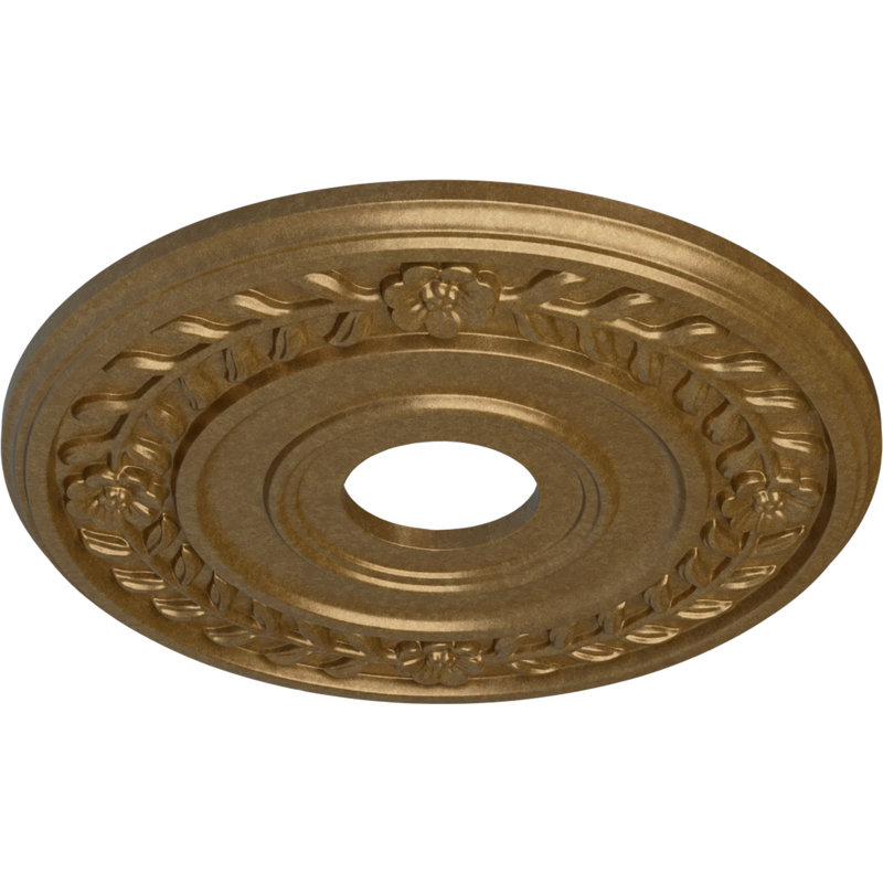 Plafonnier couronne Endurathane, DO 16 1/4 po x P 3 5/8 po x P 1 po (pour auvents jusqu'à 5 1/2 po), finition or pâle peinte à la main