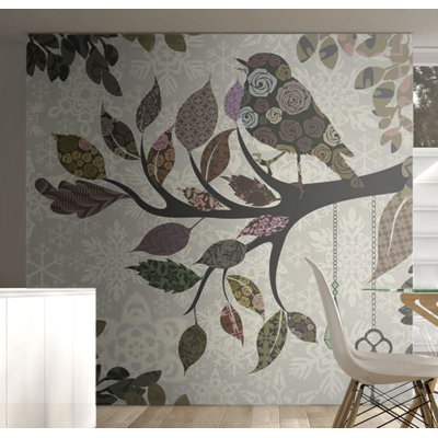 Precious Bird (Patchwork) 1.54m x 200cm Wallpaper