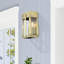 2 Light Antique Brass Medium Outdoor Wall Lantern With Clear Glass-815990576