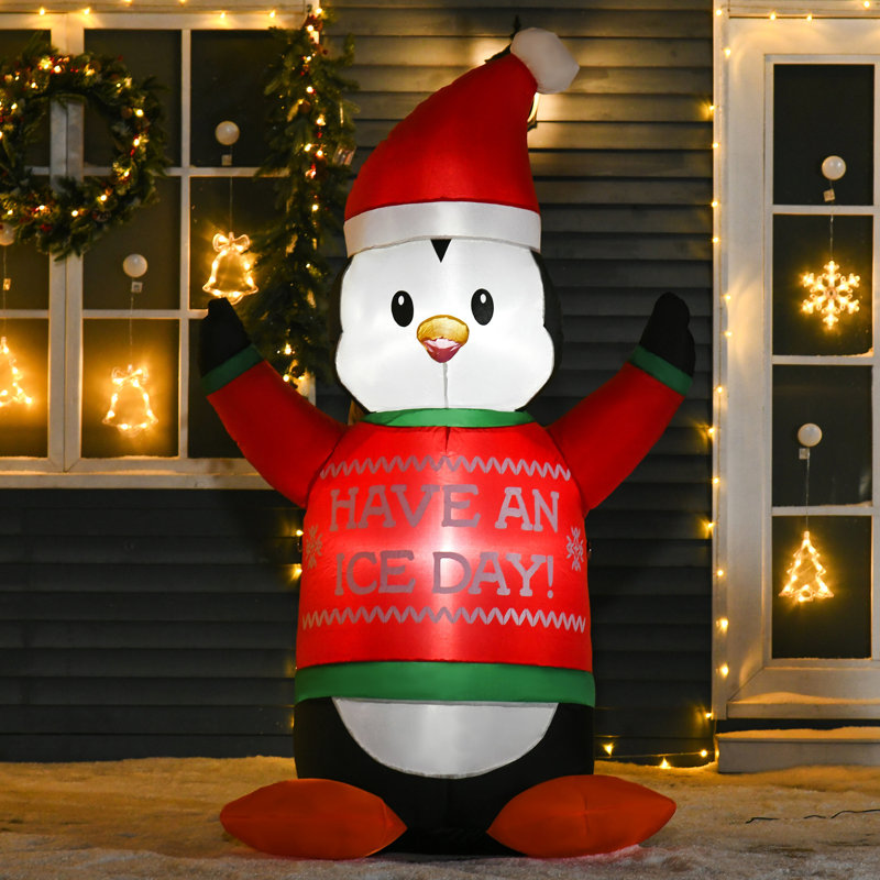 Décoration de Noël gonflable pour la cour de Noël - avec chapeau, lumières vives, matériau de fête en plein air, brillant