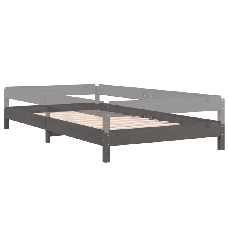 Jigme Solid Wood Bed, 86.5 x 206.5 cm, Black