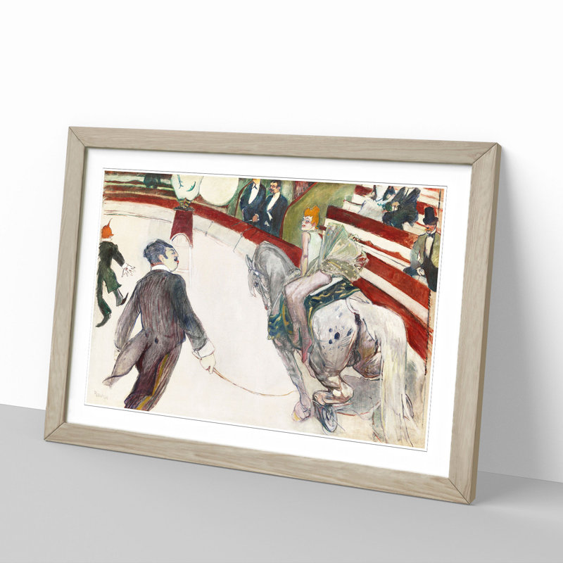 The Cirque Fernando by Henri de Toulouse-Lautrec - Picture Frame Painting, 48cm H x 65cm W x 2cm D, Oak Framed