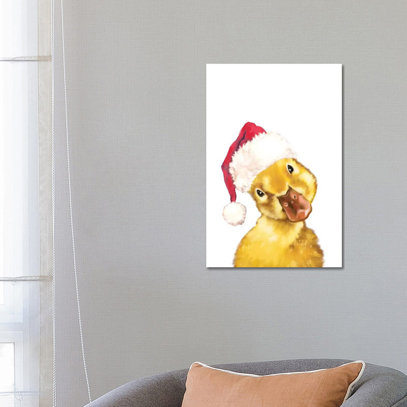 Christmas Yellow Duckling by Big Nose Work - Wrapped Canvas Print, 66.04 cm H x 45.72 cm W x 1.91 cm D