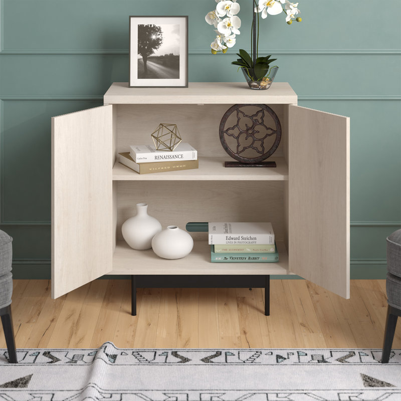 Whitman 28" Wide Rectangular Fluted Accent Cabinet in Alder White, Alder White