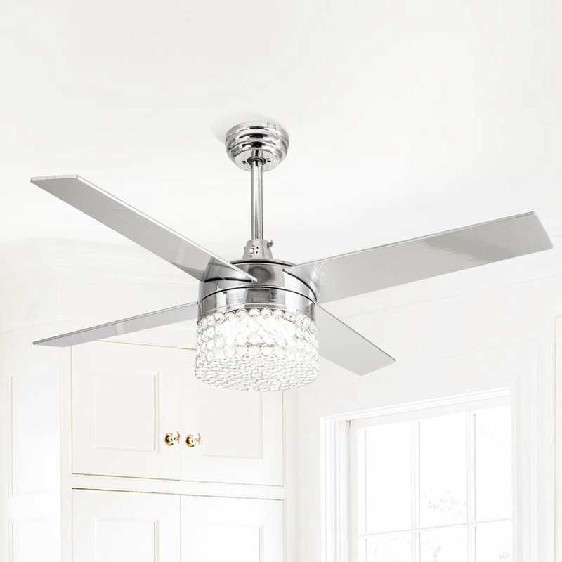 Ventilateur de plafond en cristal moderne 48 po Breezelite