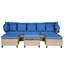 Ensemble de canapé de patio en résine tressée résistant aux rayons UV de 4 pièces avec auvent rétractable, coussins et table élévatrice Topmax-1429685662
