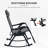 Outsunny 2 Pieces Outdoor Rocking Chairs, Foldable Reclining Zero Gravity Lounge Rocker With Pillow, Cup & Phone Holder, Combo Design With Folding Legs-1180562975
