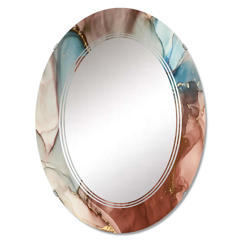 Miroir mural moderne ovale brun, 30 po x 20 po