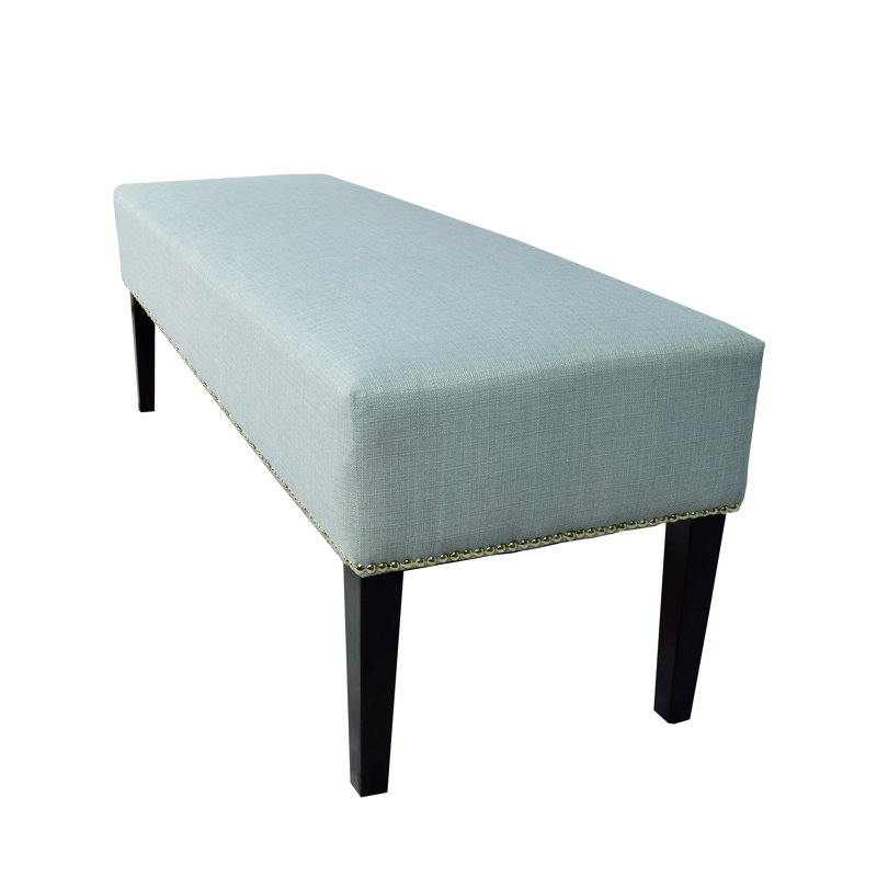 Woodside Polyester Upholstered Bench, Sea Mist Green
