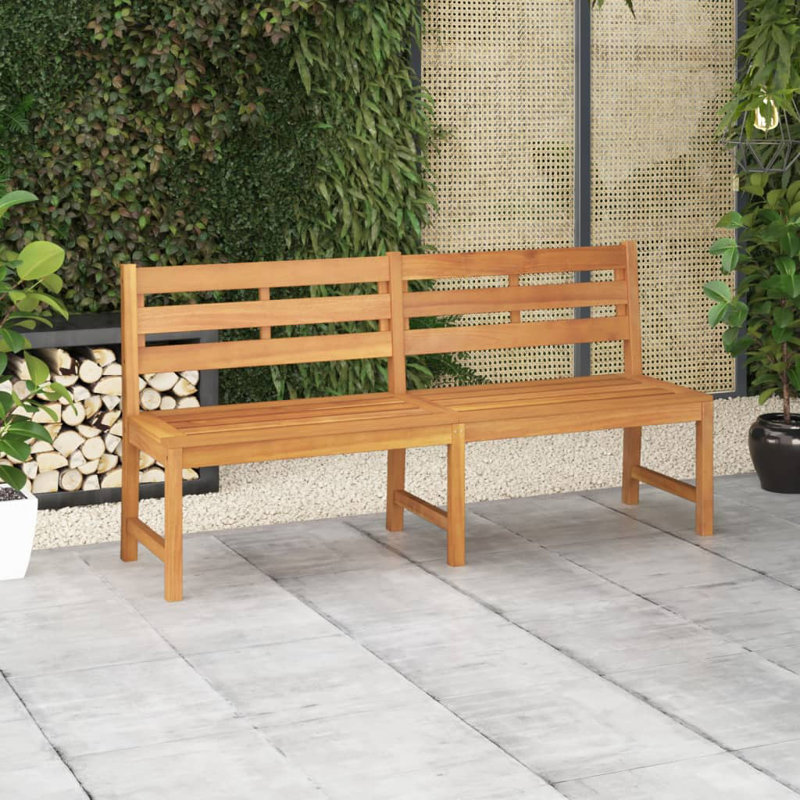 Elliemai Solid Wood Teak Outdoor Bench, 90cm H x 180cm W x 59cm D