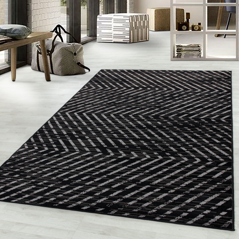 Leavy Abstract Flatweave Area Rug, Rectangle 240 x 340cm