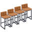 Tabouret de comptoir rembourré à dossier bas avec structure en métal épaissie pour îlot de cuisine-91899110-92115240-92115244