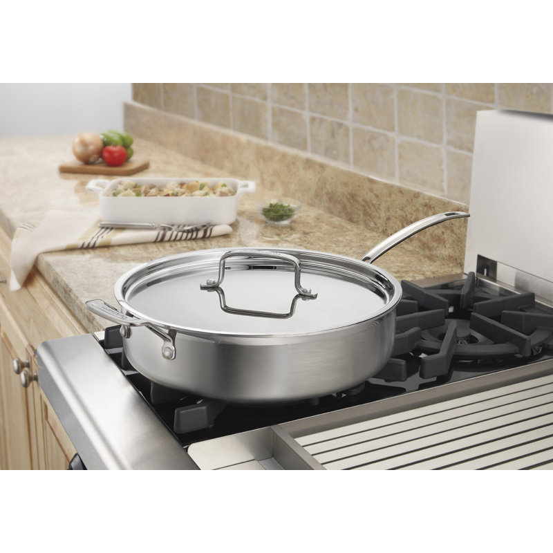 5.5-Quart Stainless Steel Saute Pan with Lid