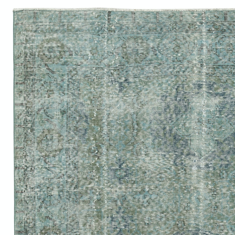 Tapis bleu sarcelle 4,7 x 8,2 pi. Tapis turc fait à la main. Décoration intérieure moderne