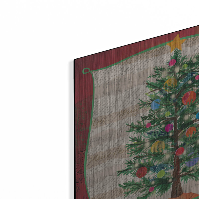  «Collage Christmas 1» par Fiona Stokes-Gilbert, art mural en métal, H 12 po x l 12 po