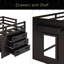 Lit mezzanine simple avec armoire et tablette