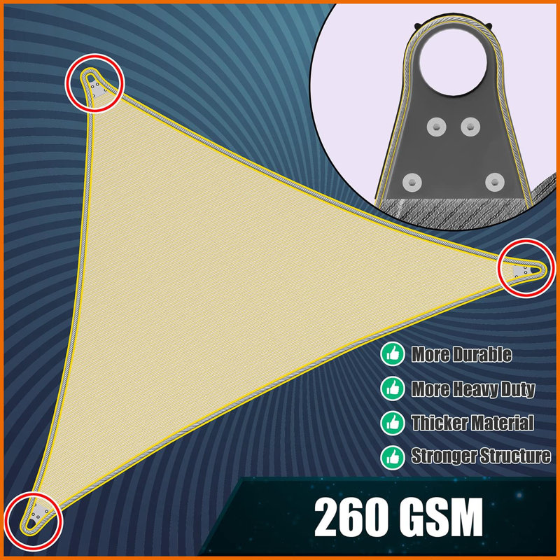 Voile d'ombrage en forme d'anneau super robuste Amgo Customize, Brun, 35 pi x 35 pi