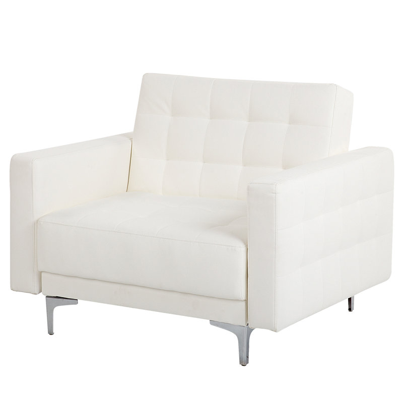 Leung Faux Leather Club Chair, White