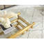 Table basse rectangulaire moderne en acier inoxydable de 55 po, plateau en verre trempé transparent, table de salon, style moderne, doré