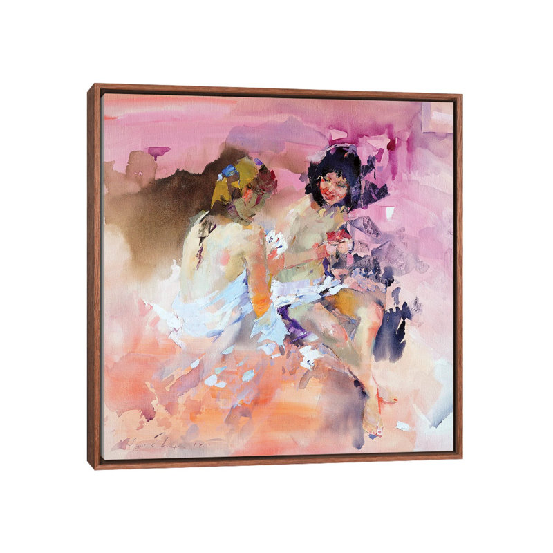 Card Game by Igor Zhuk - Painting on Canvas, Brown Framed, 66.04 cm H x 66.04 cm W