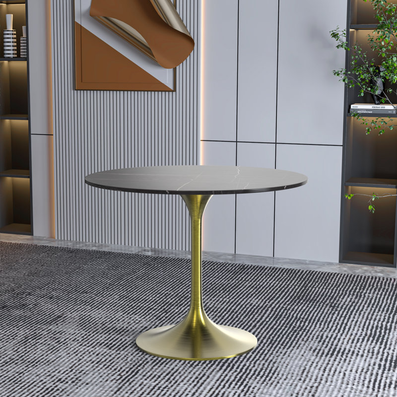 Table de salle à manger Kostadinka, Noir, 29.34" H x 35.43" W x 35.43" D