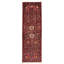 Tapis de couloir unique en laine noué à la main de style années 2000 de 3 pi 5 po x 9 pi 5 po en rouge / bleu marine / beige Ameyali