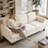 84'' Linen Upholstered 3-Seater Sofa-698186992