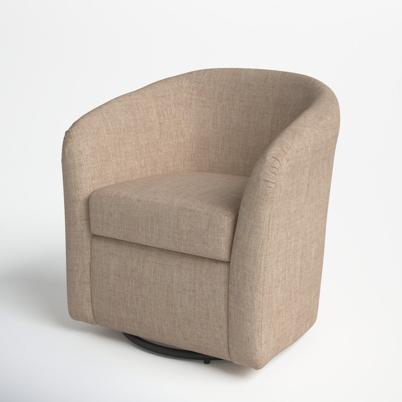 Fauteuil demi-tonneau pivotant en polyester 30,5 po Anrea, Rosé Hapden