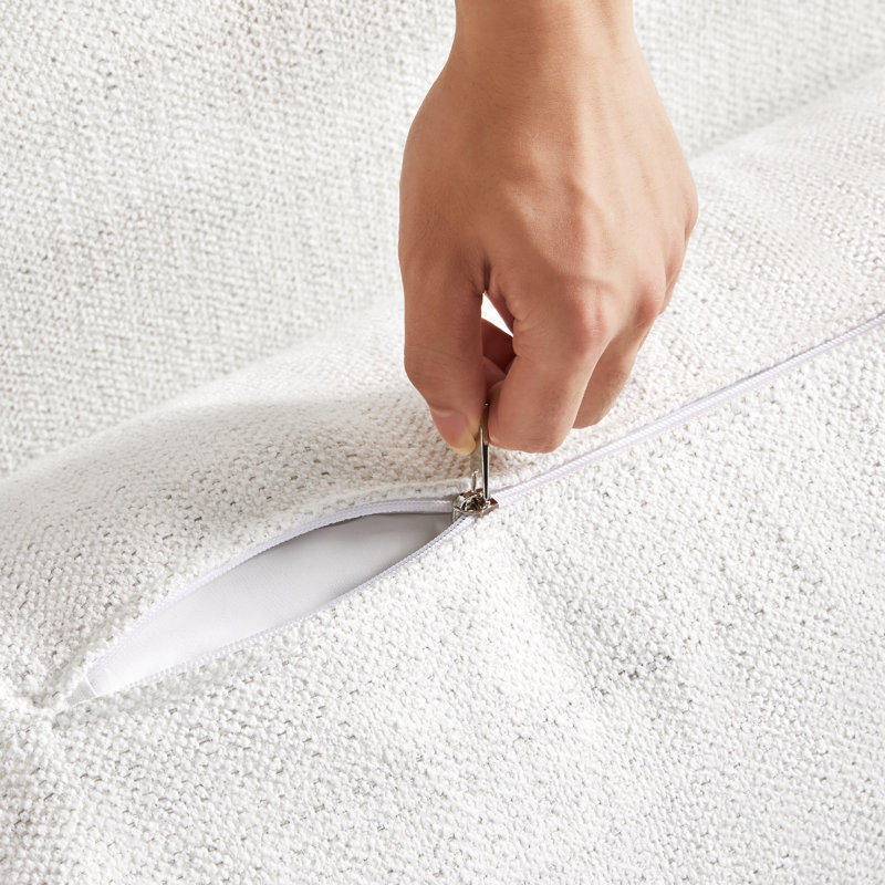 Canapé modulaire 5 pièces rembourré, Polyester blanc
