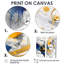 Art mural en toile bleu foncé et or sur fond bleu, 2 bandes-942220273-942220274-942220275