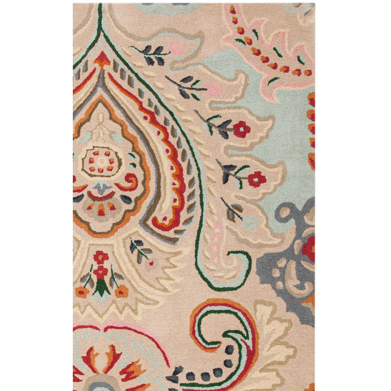 Abruzzino Hand Tufted Wool Ikat Rug, Square 5'
