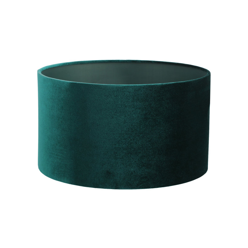20cm H Velvet Drum Pendant Shade, Green