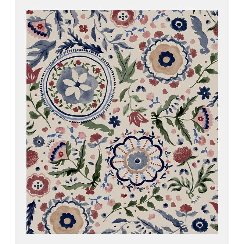 Joules Festival Flowers Floral Wallpaper, White