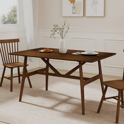 Table de salle à manger avec pieds en bois massif