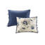 Literie pour lit de jour simple bleu, housse de lit réversible en microfibre de 6 po, 17 po, 15 taies décoratives, 3 taies décoratives, 1 coussin décoratif, décor de salon chic côtier, ensemble lavable à la machine, taille imprimée, attrait décoratif