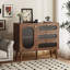 Armoire décorative avec 3 tiroirs et porte, armoire de rangement en bois avec tablettes, buffet de salon, vestibule