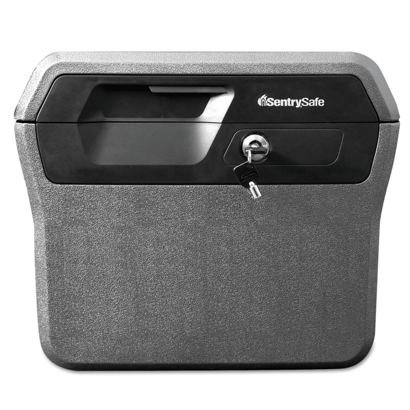 Charcoal Gray Waterproof Fire-Resistant File Safe with Key Lock