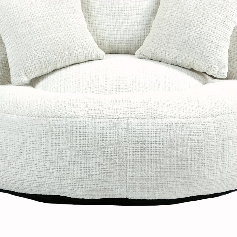 Fauteuil à billes à dossier haut avec dossier confortable Lazy Sofa, Chenille beige 